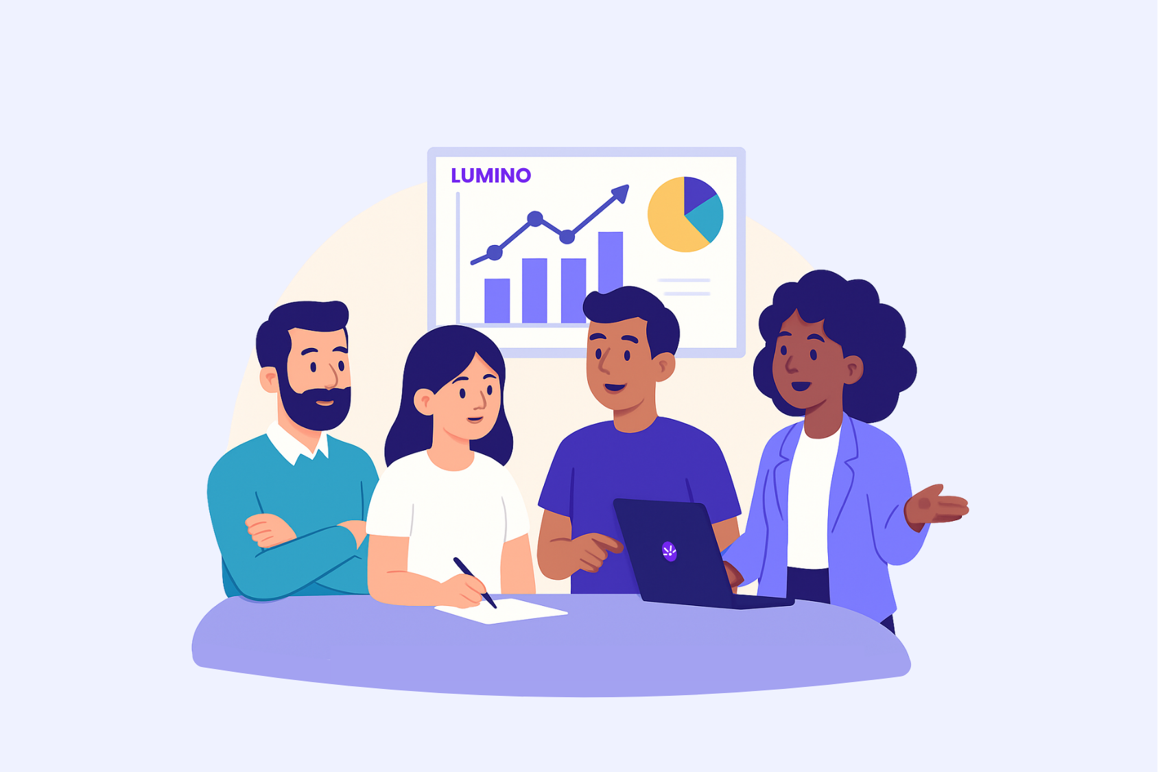 Illustration of Lumino team collaborating